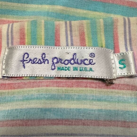 Fresh Produce 100% Cotton Multicolor Striped Sleeveles Button down Shirt - Picture 9 of 13